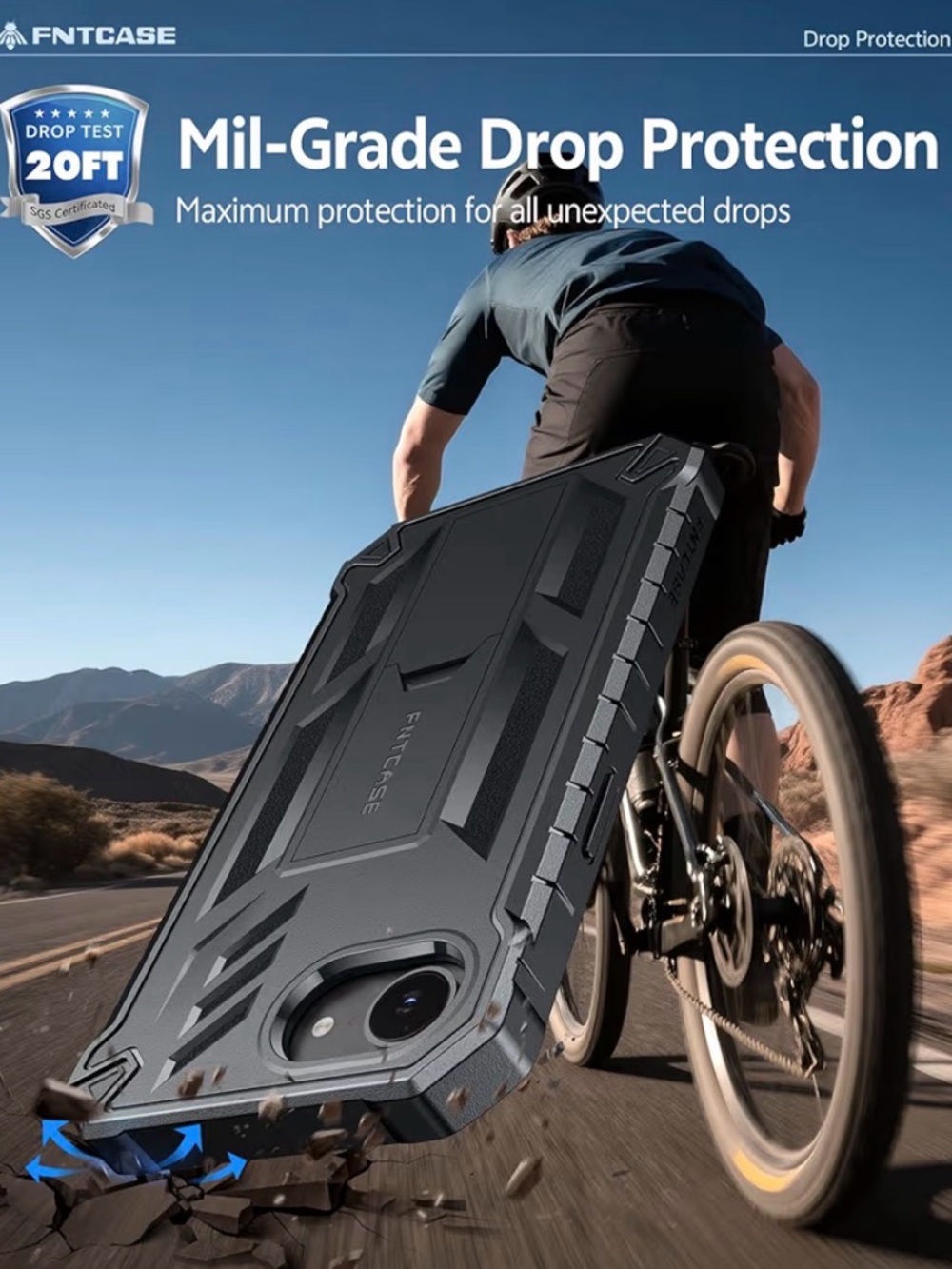 NIB FNTCASE iPhone 16e (2025) Rugged Phone Case | Built-In Screen Protector - Picture 5 of 6